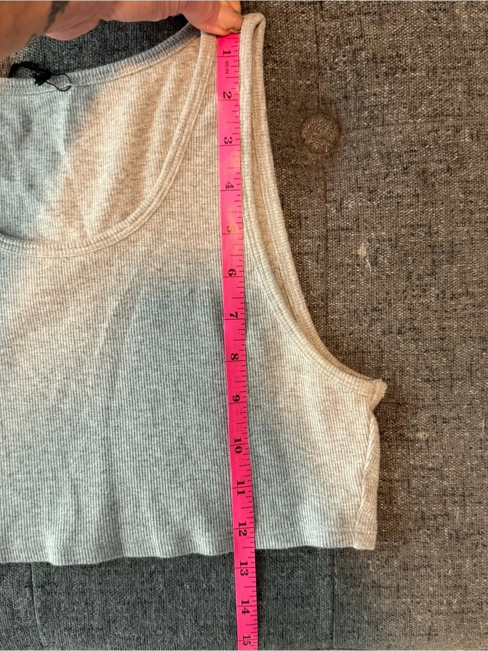 NWT ALO Yoga Grey Ribbed Crop Top-s